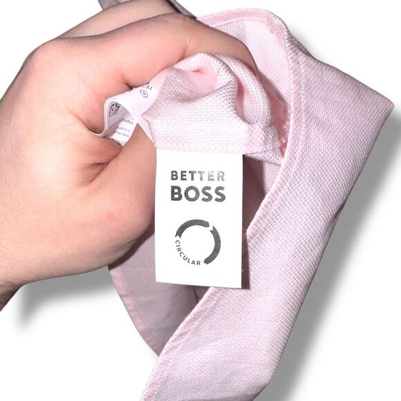 Boss Hugo Boss Pink Slim-Fit Spread Collar Dress Shirt M 15.5 - Picture 5 of 9